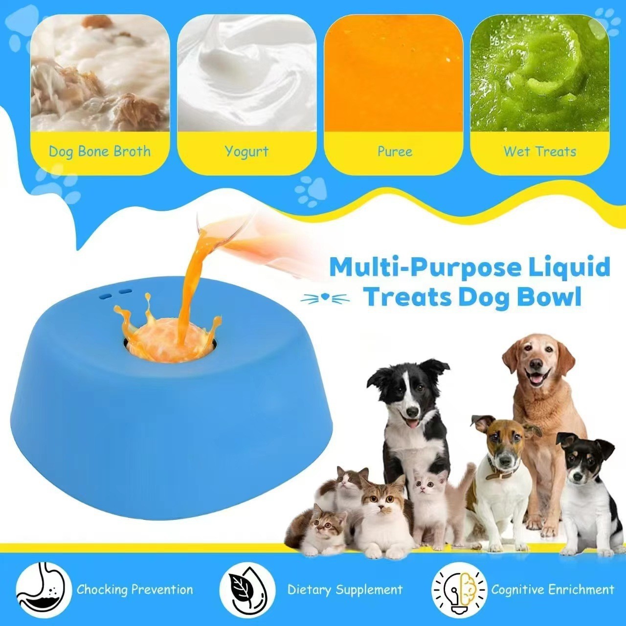 Pet Enrichment Slow Feeder Lick Mat Bowl